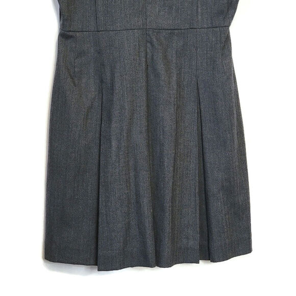 Alice + Olivia Dress Scoop Neck Sleeveless Pleated Wool Midi Classic Gray Size M - Picture 13 of 16